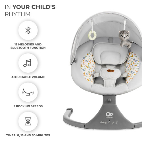 Кресло-качели Kinderkraft Lumi 2 Light Grey (KBLUMI02LGR0000) — 16045 Кресло-качели Kinderkraft Lumi 2 Light Grey (KBLUMI02LGR0000) — 16045