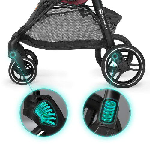 Прогулянкова коляска Kinderkraft Grande 2020 Burgundy (202388) — 15706