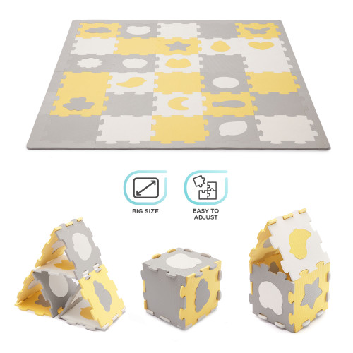 Килимок-пазл Kinderkraft Luno Shapes Yellow, 30 елементів (301063) — 15966 Килимок-пазл Kinderkraft Luno Shapes Yellow, 30 елементів (301063) — 15966