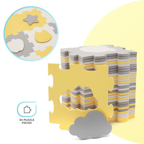 Килимок-пазл Kinderkraft Luno Shapes Yellow, 30 елементів (301063) — 15966 Килимок-пазл Kinderkraft Luno Shapes Yellow, 30 елементів (301063) — 15966