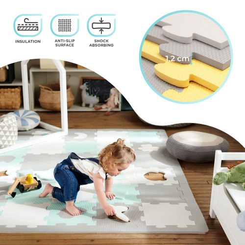 Килимок-пазл Kinderkraft Luno Shapes Yellow, 30 елементів (301063) — 15966 Килимок-пазл Kinderkraft Luno Shapes Yellow, 30 елементів (301063) — 15966