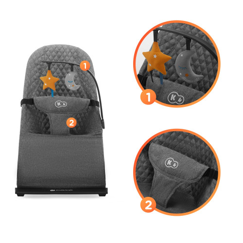 Шезлонг-качели Kinderkraft Mimi Grey (300759) — 15929