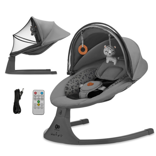 Крісло-гойдалка Kinderkraft Lumi 2 Dark Grey (KBLUMI02DGR0000) — 16044