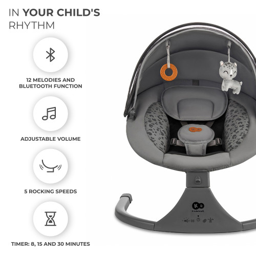 Крісло-гойдалка Kinderkraft Lumi 2 Dark Grey (KBLUMI02DGR0000) — 16044