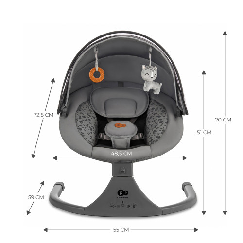 Крісло-гойдалка Kinderkraft Lumi 2 Dark Grey (KBLUMI02DGR0000) — 16044
