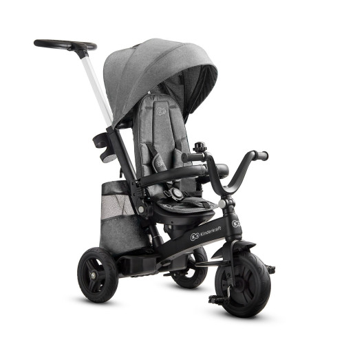 Триколісний велосипед з батьківською ручкою Kinderkraft Easytwist Platinum Grey (KKRETWIGRY0000) — 15807