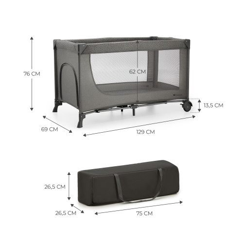 Ліжко-манеж Kinderkraft Joy 2 Dark Grey (KLJOY02DGR00000) — 16064 Ліжко-манеж Kinderkraft Joy 2 Dark Grey (KLJOY02DGR00000) — 16064