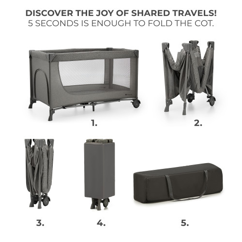 Ліжко-манеж Kinderkraft Joy 2 Dark Grey (KLJOY02DGR00000) — 16064 Ліжко-манеж Kinderkraft Joy 2 Dark Grey (KLJOY02DGR00000) — 16064