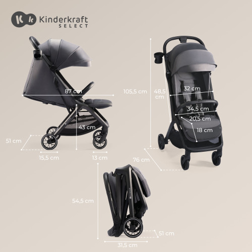 Прогулянкова коляска Kinderkraft Nubi 2 Cloudy Grey (KSNUBI02GRY0000) — 15991 Прогулянкова коляска Kinderkraft Nubi 2 Cloudy Grey (KSNUBI02GRY0000) — 15991