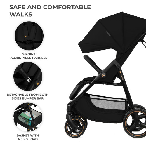 Прогулянкова коляска Kinderkraft Trig 3 Onyx Black (KSTRIG03BLK0000) — 16080