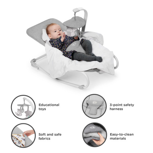 Шезлонг-гойдалка Kinderkraft Felio 2 Stone Grey (KBFELI20GRY0000) — 16308