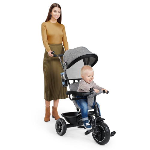 Триколісний велосипед з поворотним сидінням Kinderkraft Freeway Grey Melange (300020) — 15842