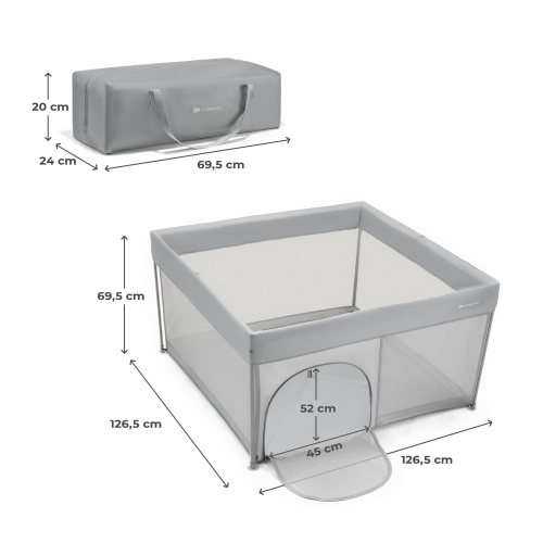 Дитячий манеж Kinderkraft Ziki Grey (301230) — 21670