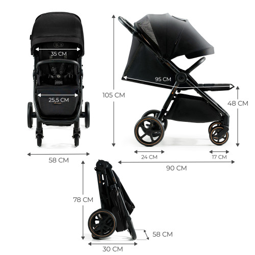 Прогулочная коляска Kinderkraft Mitzy Ink Black (KSMITZ00BLK0000) — 16076