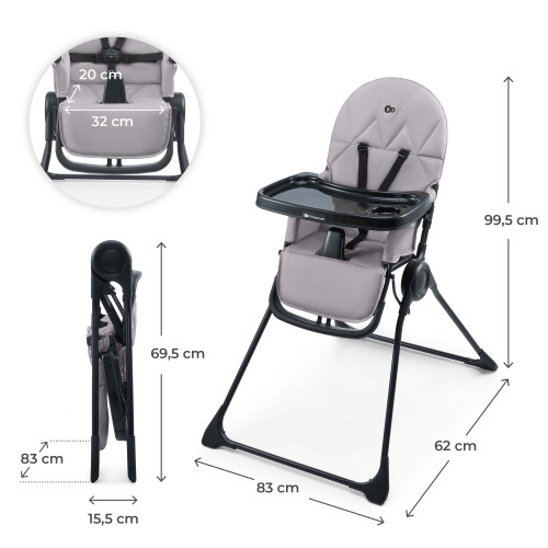 Дитячий стільчик для годування Kinderkraft Binci Grey (301240) — 21675 Дитячий стільчик для годування Kinderkraft Binci Grey (301240) — 21675