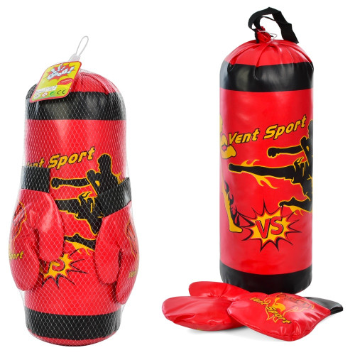 Боксерська груша з рукавичками, наповнювач-текстиль, сітка, 41 см (MR 0859)