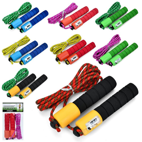 Скакалка з лічильником, м'які ручки, 280 см, 4 кольори (MS 0345-1)