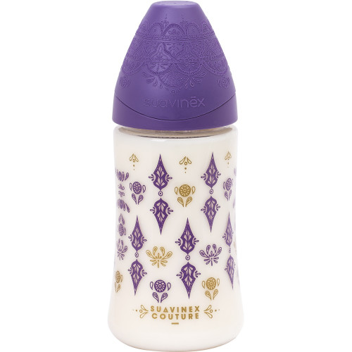 Пляшечка Suavinex Couture кругла соска 3-х позиційна 270 мл (304161)