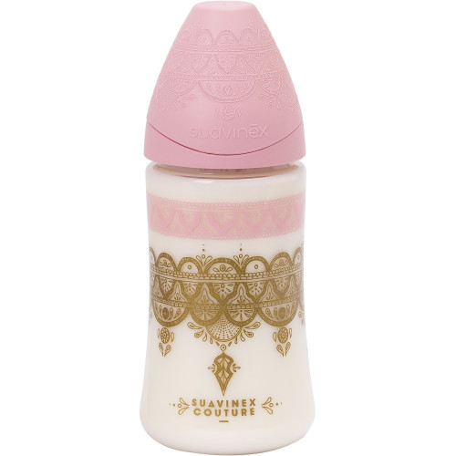 Пляшечка Suavinex Couture кругла соска 3-х позиційна 270 мл (304163)