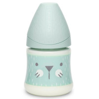 Бутылочка Suavinex Hygge Уютные истории круглая соска, медленный поток,150 мл, бирюзовая (306671)