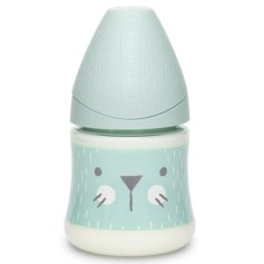Пляшечка Suavinex Hygge Затишні історії кругла соска, повільний потік, 150 мл, бірюзова (306671)