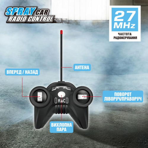 Машинка на радіокеруванні Sulong Toys Spray Car Sport 1:24 рожевий, з функцією туману (SL-354RHP) — 21156