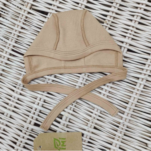 Дитяча шапочка з зав'язками Тімі бежевий (Т09/1-И38-40 бежевий)