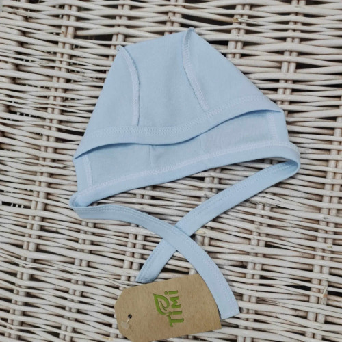 Дитяча шапочка з зав'язками Тімі блакитний (Т09/1-И38-40 голубий)