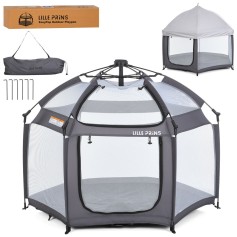 Дитячий іграшковий намет, каркасний, чохол на кришу, 140-124-110 см, Platinum Grey (MR 1515)