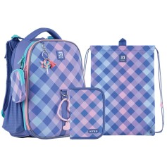 Школьный набор Kite 531M Purple Chequer(рюкзак, пенал, сумка для обуви)