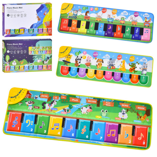 Дитячий музичний килимок-піаніно, запис звуку та регулювання гучності, 3 режими, 110-36 см (638-2-3-5)