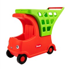 Детский автомобиль-тележка с корзиной Doloni Toys красно-зеленый (01540/02)
